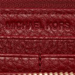 Michael Kors Red Leather Zip Continental Wallet