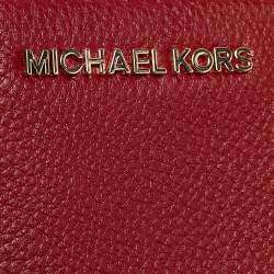 Michael Kors Red Leather Zip Continental Wallet