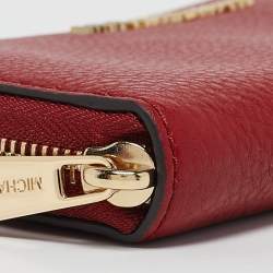Michael Kors Red Leather Zip Continental Wallet