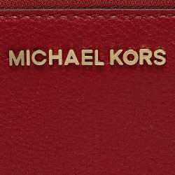 Michael Kors Red Leather Zip Continental Wallet