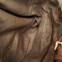 Michael Kors White/Brown Signature Coated Canvas Jet Set Tote
