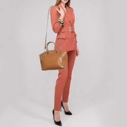 Michael Kors Brown Leather Studded Satchel