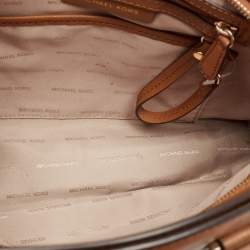 Pre Owned Michael Kors Brown Leather Studded Satchel