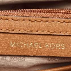 Pre Owned Michael Kors Brown Leather Studded Satchel