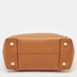 Pre Owned Michael Kors Brown Leather Studded Satchel