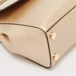 Michael Kors Gold Leather Small Ava Top Handle Bag