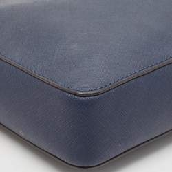 Pre Owned Michael Kors Navy Blue Leather Jet Set Camera Crossbody Bag