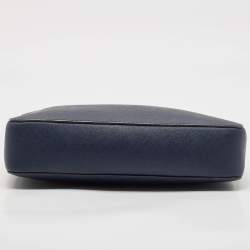 Pre Owned Michael Kors Navy Blue Leather Jet Set Camera Crossbody Bag