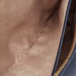 Pre Owned Michael Kors Navy Blue Leather Jet Set Camera Crossbody Bag