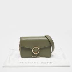 Pre Owned Michael Kors Olive Green Leather Small Wanda Shoulder Bag