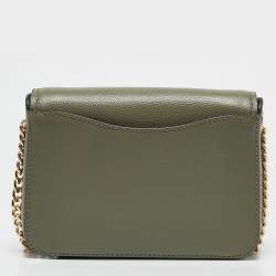 Pre Owned Michael Kors Olive Green Leather Small Wanda Shoulder Bag