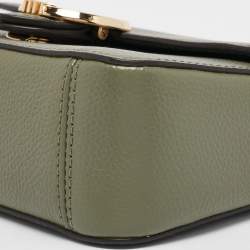 Pre Owned Michael Kors Olive Green Leather Small Wanda Shoulder Bag