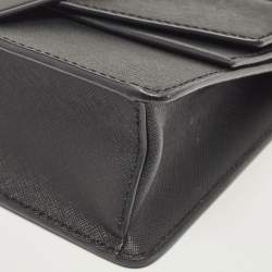 Pre Owned Michael Kors Black Leather Small Greenwich Shoulder Bag