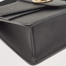 Pre Owned Michael Kors Black Leather Small Greenwich Shoulder Bag