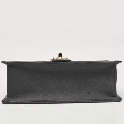 Pre Owned Michael Kors Black Leather Small Greenwich Shoulder Bag