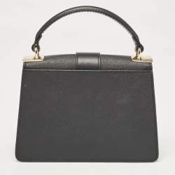 Pre Owned Michael Kors Black Leather Small Greenwich Shoulder Bag