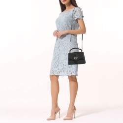 Pre Owned Michael Kors Black Leather Small Greenwich Shoulder Bag