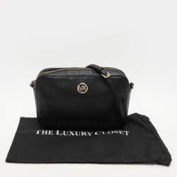 Pre Owned Michael Kors Black Leather Crossbody Bag