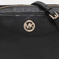 Pre Owned Michael Kors Black Leather Crossbody Bag