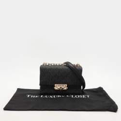 Michael Kors Dark Grey Coated Canvas Cece Shoulder Bags