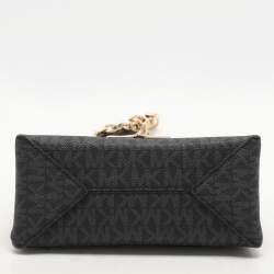 Michael Kors Dark Grey Coated Canvas Cece Shoulder Bags