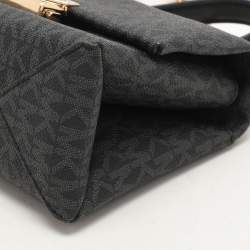 Michael Kors Dark Grey Coated Canvas Cece Shoulder Bags