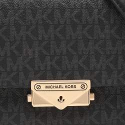 Michael Kors Dark Grey Coated Canvas Cece Shoulder Bags