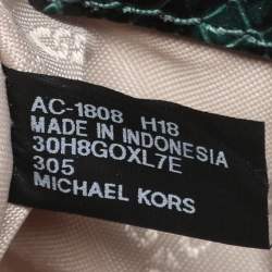 Michael Kors Green Python Embossed Leather Turn Lock Shoulder Bag