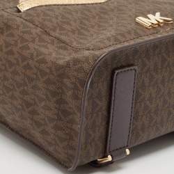 Michael Kors Brown Signature Coated Canvas Jessa Convertible Backpack