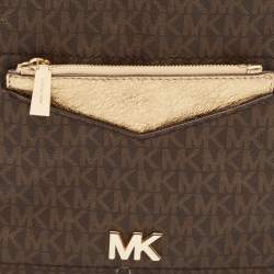 Michael Kors Brown Signature Coated Canvas Jessa Convertible Backpack