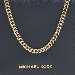 Michael Kors Blue Leather Elsie Box Chain Clutch