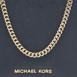 Michael Kors Blue Leather Elsie Box Chain Clutch
