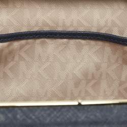 Michael Kors Blue Leather Elsie Box Chain Clutch