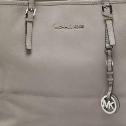 Michael Kors Grey Faux Leather Large Jet Set Travel Tote