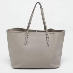 Michael Kors Grey Faux Leather Large Jet Set Travel Tote