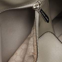 Michael Kors Grey Faux Leather Large Jet Set Travel Tote