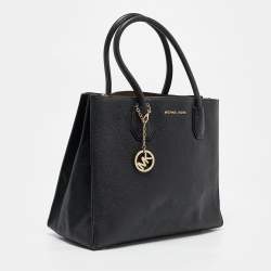 Michael Kors Black Leather Large Mercer Tote