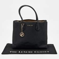 Michael Kors Black Leather Large Mercer Tote