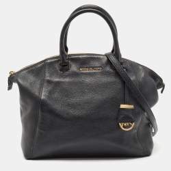 Michael Kors Black Leather Large Riley Satchel
