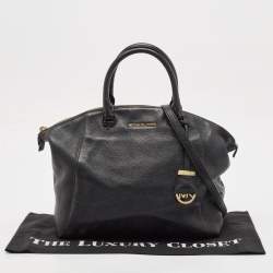 Michael Kors Black Leather Large Riley Satchel