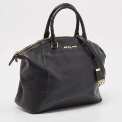 Michael Kors Black Leather Large Riley Satchel