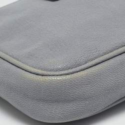 Pre Owned MICHAEL Michael Kors Light Blue Leather Mini Jet Set Crossbody Bag