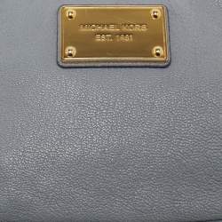 Pre Owned MICHAEL Michael Kors Light Blue Leather Mini Jet Set Crossbody Bag