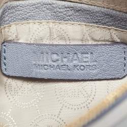 Pre Owned MICHAEL Michael Kors Light Blue Leather Mini Jet Set Crossbody Bag