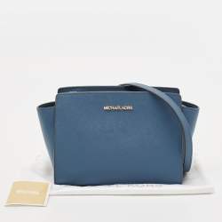 Pre Owned Michael Kors Blue Leather Small Selma Crossbody Bag
