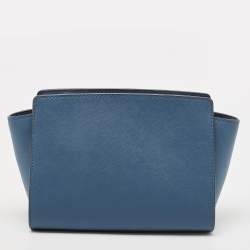 Pre Owned Michael Kors Blue Leather Small Selma Crossbody Bag