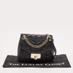 Michael Kors Black Quilted Leather Large Peyton Shoulder Bag