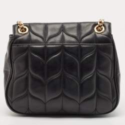 Michael Kors Black Quilted Leather Large Peyton Shoulder Bag