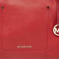 Michael Kors Red Leather Medium Walsh Tote