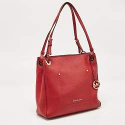 Michael Kors Red Leather Medium Walsh Tote